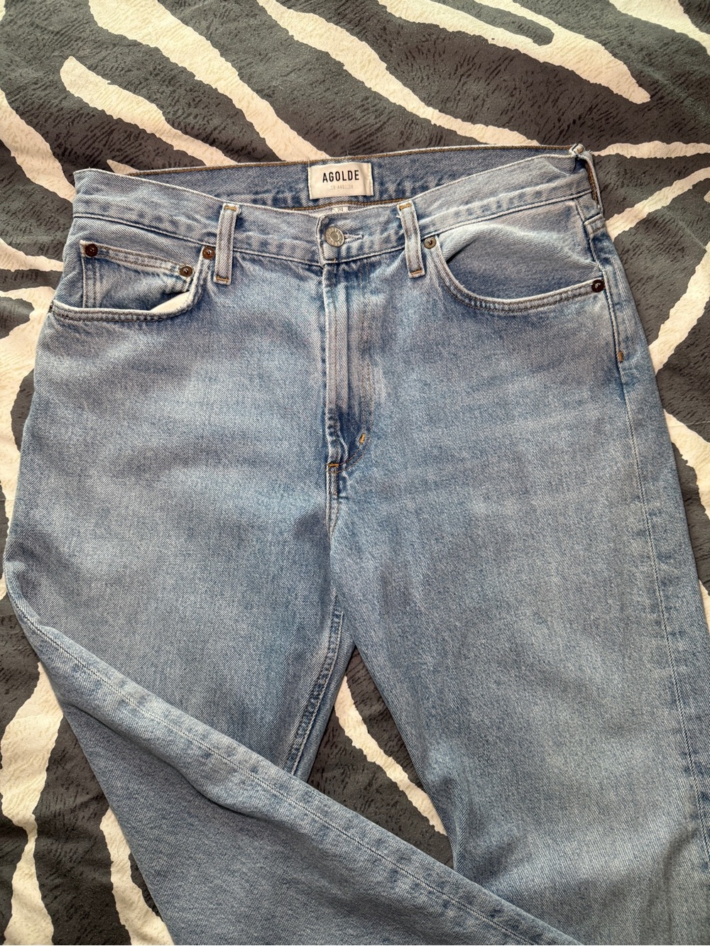AGOLDE women’s straight leg light wash denim jeans - Picture 5 of 7